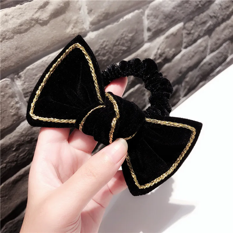 Женская модная эластичная резинка для волос роскошные резинки с большим бантом