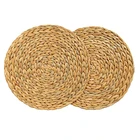 Термостойкий Коврик для косплея, Горячая Изоляция, Противоскользящий коврик, натуральный Настольный коврик, подстилка ручной работы из водоткани, круглый плетеный коврик