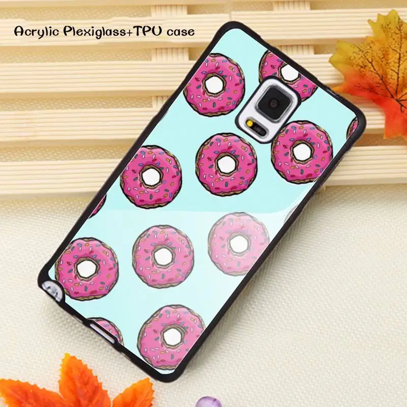 

Sweet Pink Food Donut Phone Case Acrylic Plexiglass TPU For Samsung Note20 10 9 8 7 5 Pro ULTRA