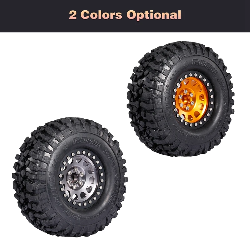 4PCS Metal 2.2 Beadlock Wheel Rim Tires Set for 1/10 RC Crawler Car Traxxas TRX4 TRX6 Axial SCX10 RR10 Parts | Игрушки и хобби