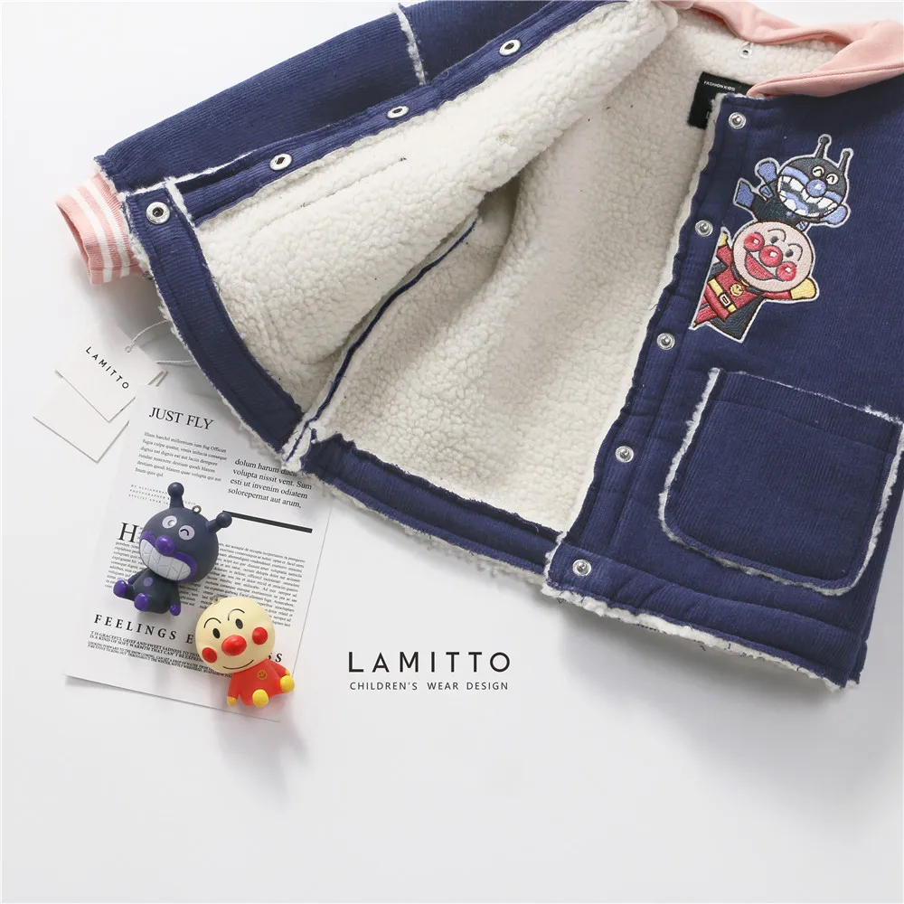 New Winter Clothes for Boys and Girls Removable Collar Naval Corduroy Jacket Kids Coat | Детская одежда и обувь