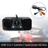 1080p ahd waterproof night vision car car rearview camera parking reverse radar camera with buzzing alarm ultrasonic sensors