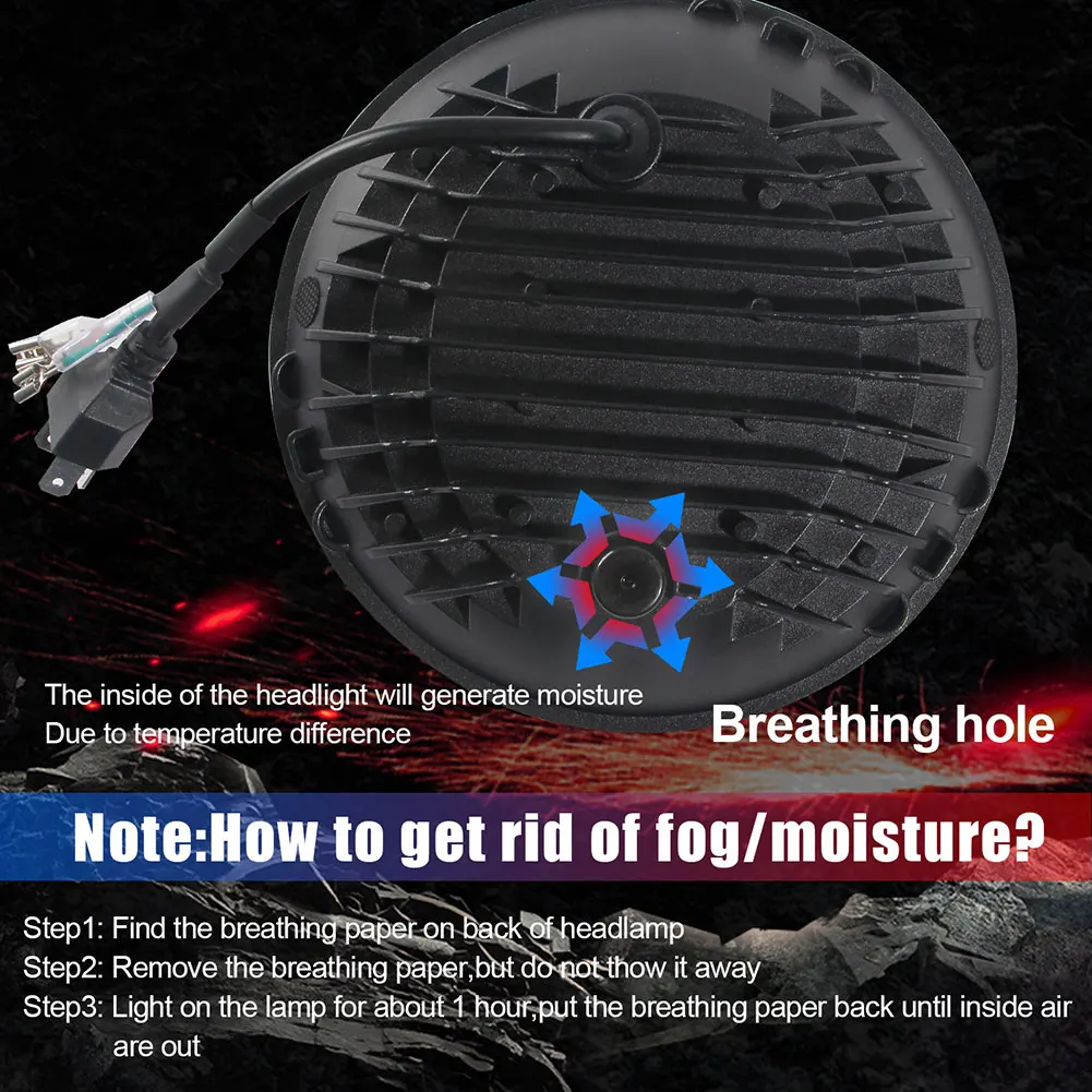 

View Mirror Welcome Light Puddle Light Waterproof 7 inch LED Headlight w/ Hi Lo Beam DRL Turn Signal for Jeep Wrangler