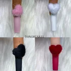 Новинка, съемный Золотой магнит, ручная работа, в форме сердца, магнитные фотообои для ногтевого дизайна, наклейка, 3D сердце, украшение для ногтей, набор из 2 шт.