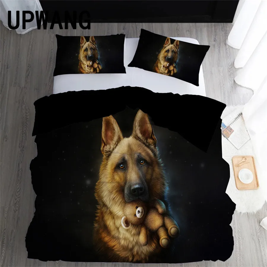 

Комплект постельного белья UPWANG с рисунком собаки, одеяло, пододеяльник, постельное белье с наволочкой набор домашнего текстиля # DOG13