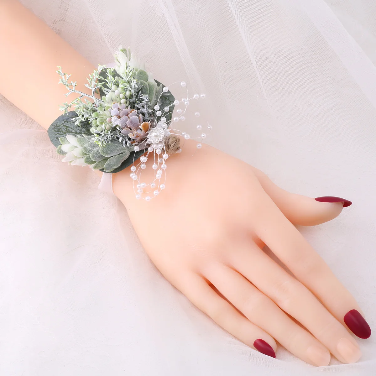 

Bridesmaids Wrist Big Flower Corsage Suit Wedding Simulation Flower Wedding Bride Handmade Bridesmaid Party Supplies SW660