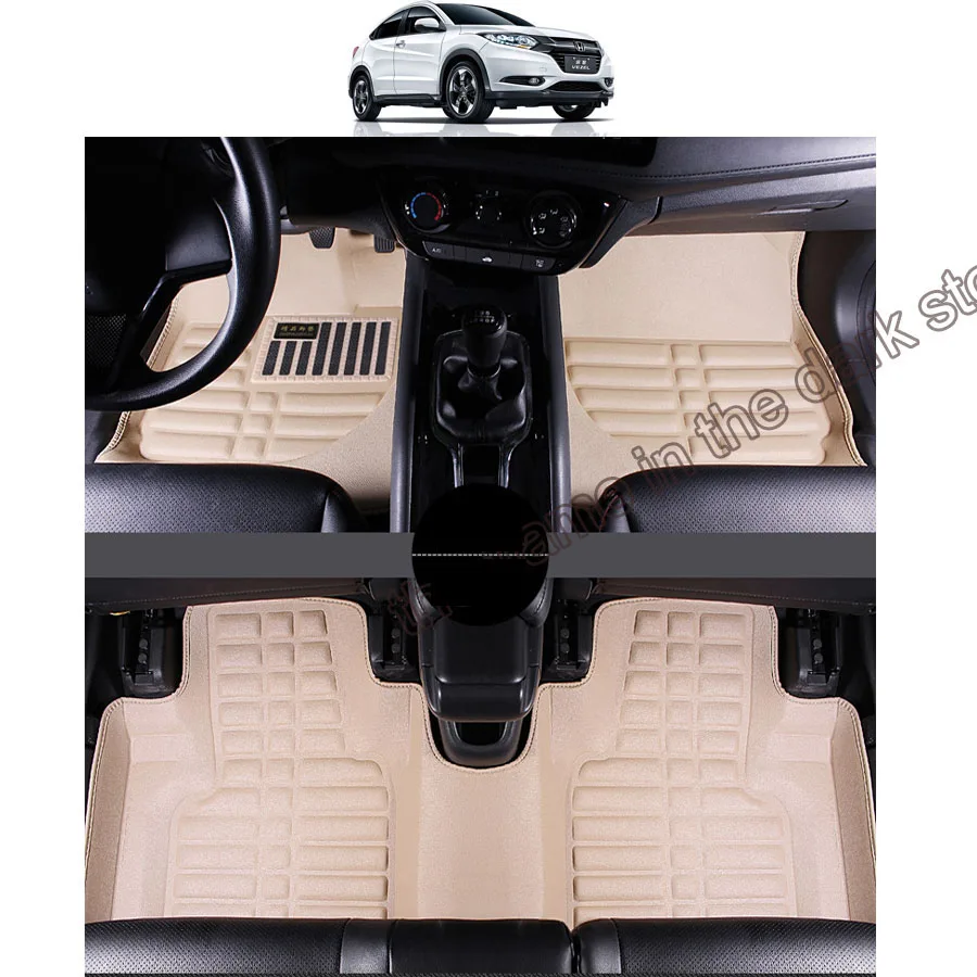 Lsrtw2017 кожаные автомобильные коврики для honda hr-v 2015 2016 2017 2018 2019 2020 аксессуары
