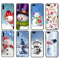 black tpu case for huawei honor 20 lite 10 10i 20s 30s 30 case honor 7a 7s 7c 5 7 case cover christmas cute snowman snowflake