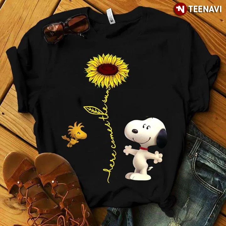 Футболка Peanuts Snoopy And woodсток Sunflower Here Comes The Sun|Мужские футболки| |