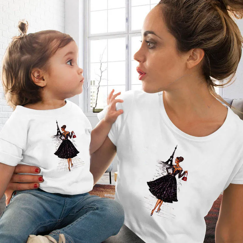 2020 летняя модная одежда с надписью Mommy and Me белая рубашка короткими рукавами