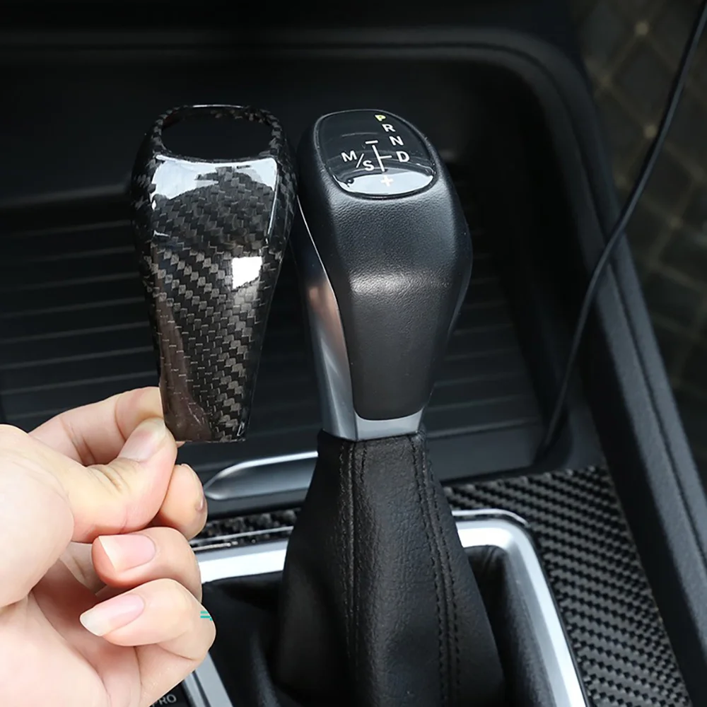 

For BMW X1 F48 2016-19 2 series 218i Real Carbon Fiber Gear Shift Head Cover Trim Gran Tourer F45 F46 2015-2018 Car Accessries