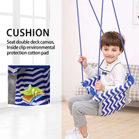 children canvas hanging swing seat chair hammock toy for kids toddlers home backyard playground park indoor outdoor play blue
