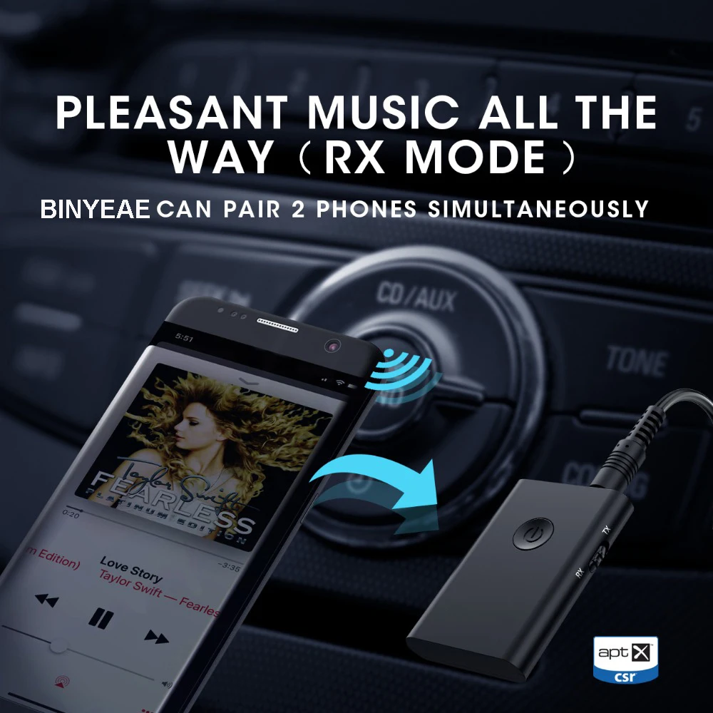 Bluetooth 5,0 Aptx с низкой задержкой RCA Aux 3,5 мм стерео аудио передатчик приемник беспроводной музыкальный адаптер для домашнего автомобиля Динамик ТВ