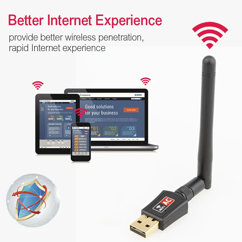 Беспроводной USB Wi Fi адаптер AC600 Двухдиапазонный 600 Мбит/с 2 4 ГГц 5 с антенной ПК