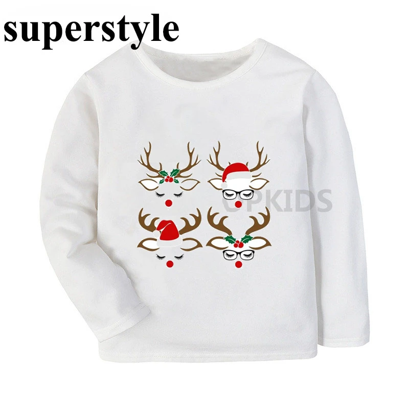Детские футболки с длинными рукавами для мальчиков и девочек на новый год 2020