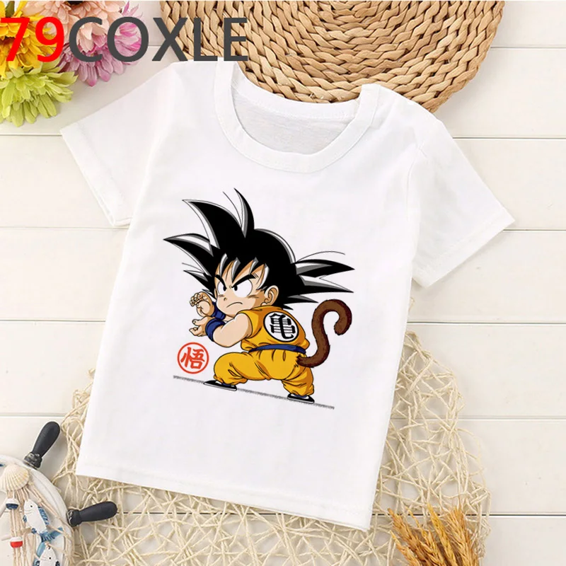 Милое Z T рубашка Дети Kawaii мультипликационным рисунком Футболка Goku для мальчиков