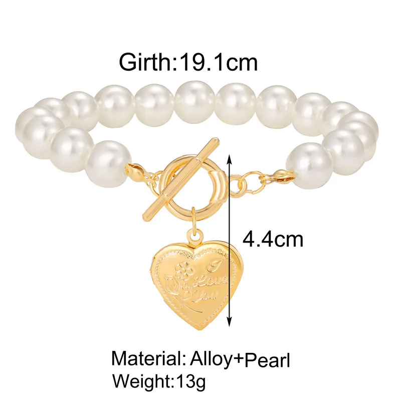 Жемчужное ожерелье для женщин винтажное с подвеской в форме сердца и монеты 17 км |