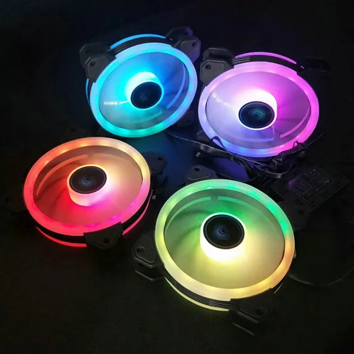 120 мм тихий двойной Aura RGB вентилятор охлаждения для ПК для компьютера Ноутбук игровой чехол VH99