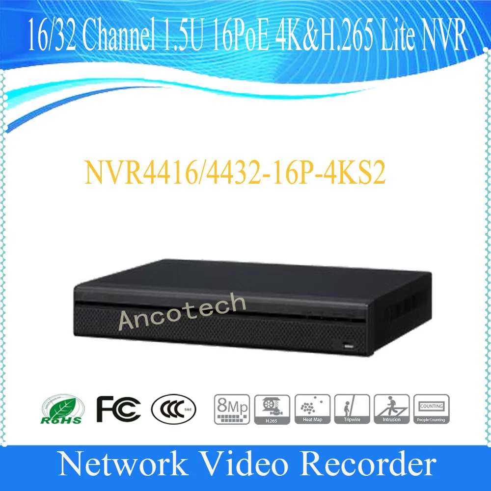 

DAHUA Surveillance NVR 16/32 Channel 1.5U 16PoE 4K&H.265 Lite Network Video Recorder DHI-NVR4416-16P-4KS2/DHI-NVR4432-16P-4KS2