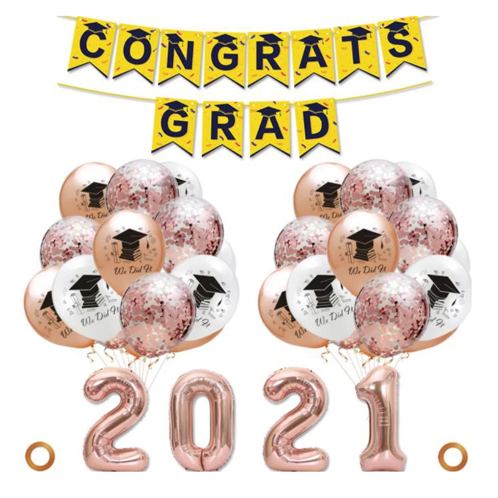 2021 Выпускной шар цвета розового золота вечерние аксессуары для празднования