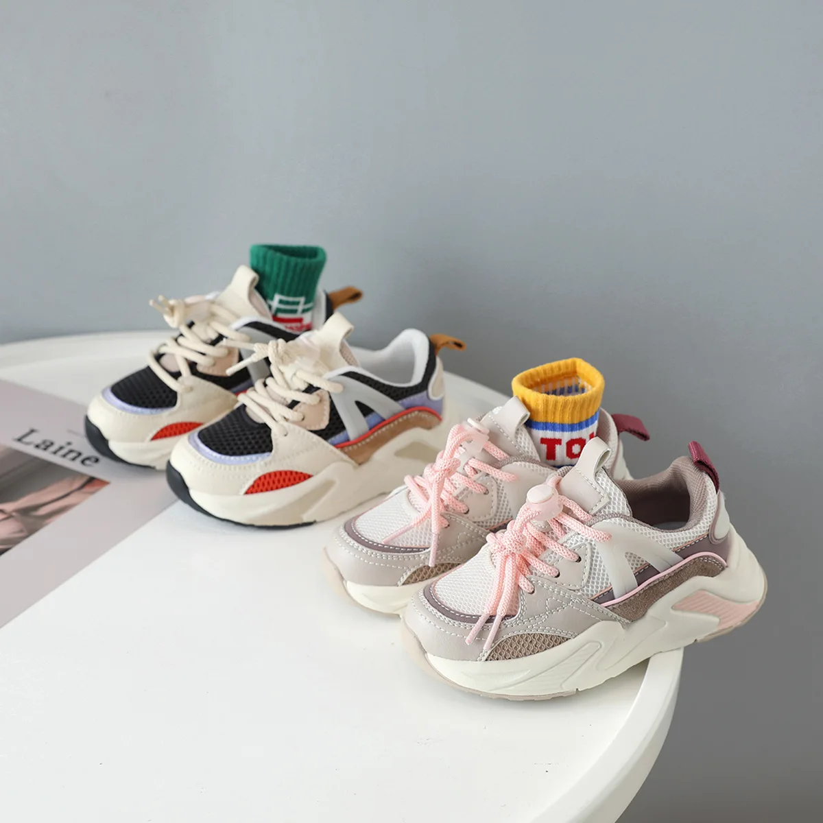 

Новинка Весна 2022, детские кроссовки, модная сетчатая обувь для мальчиков и девочек, Высококачественная Спортивная повседневная детская обу...