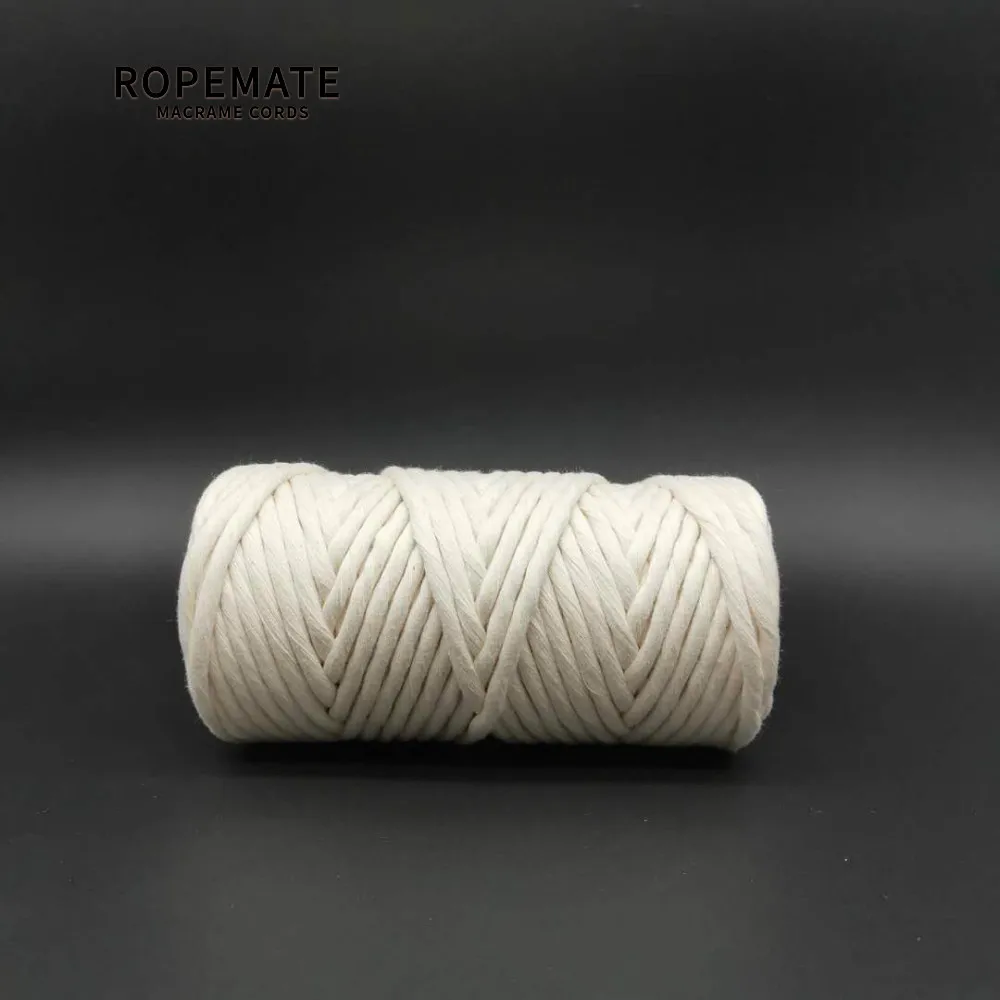 ROPEMATE веревка из органического хлопка 6 мм-1 одинарная прядь-натуральная | Дом и сад