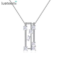 luoteemi elegant pendant necklace cubic zirconia fashion statement dangle colgantes jewelry for women wedding party dating gifts
