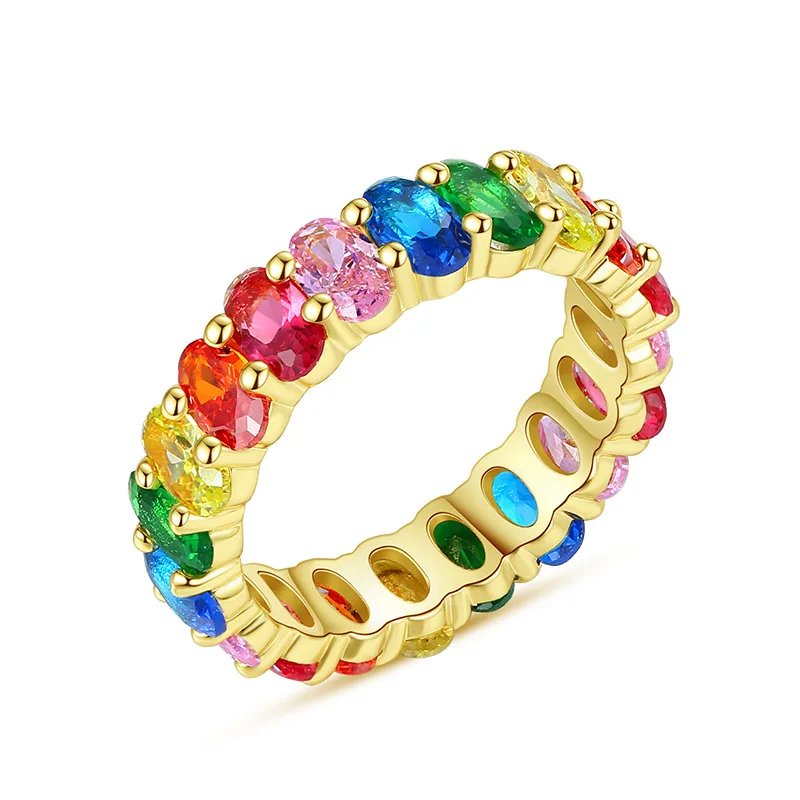

Super Shine AAA Cubic Zirconia Men Women's Ring Multicolor Crystal Finger Ring Cocktail Party Fashion Ring Hip Hop Jewelry Gifts