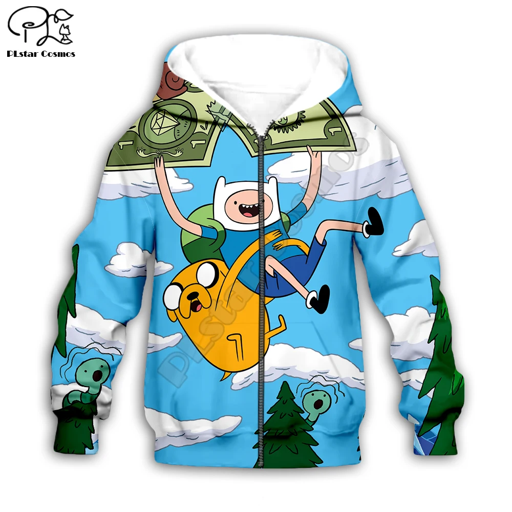 

Adventure time 3d printed Hoodies kids boy/girl Cartoon funny Sweatshirt Tracksuit zip Hoodies/pants/family t shirt style-5