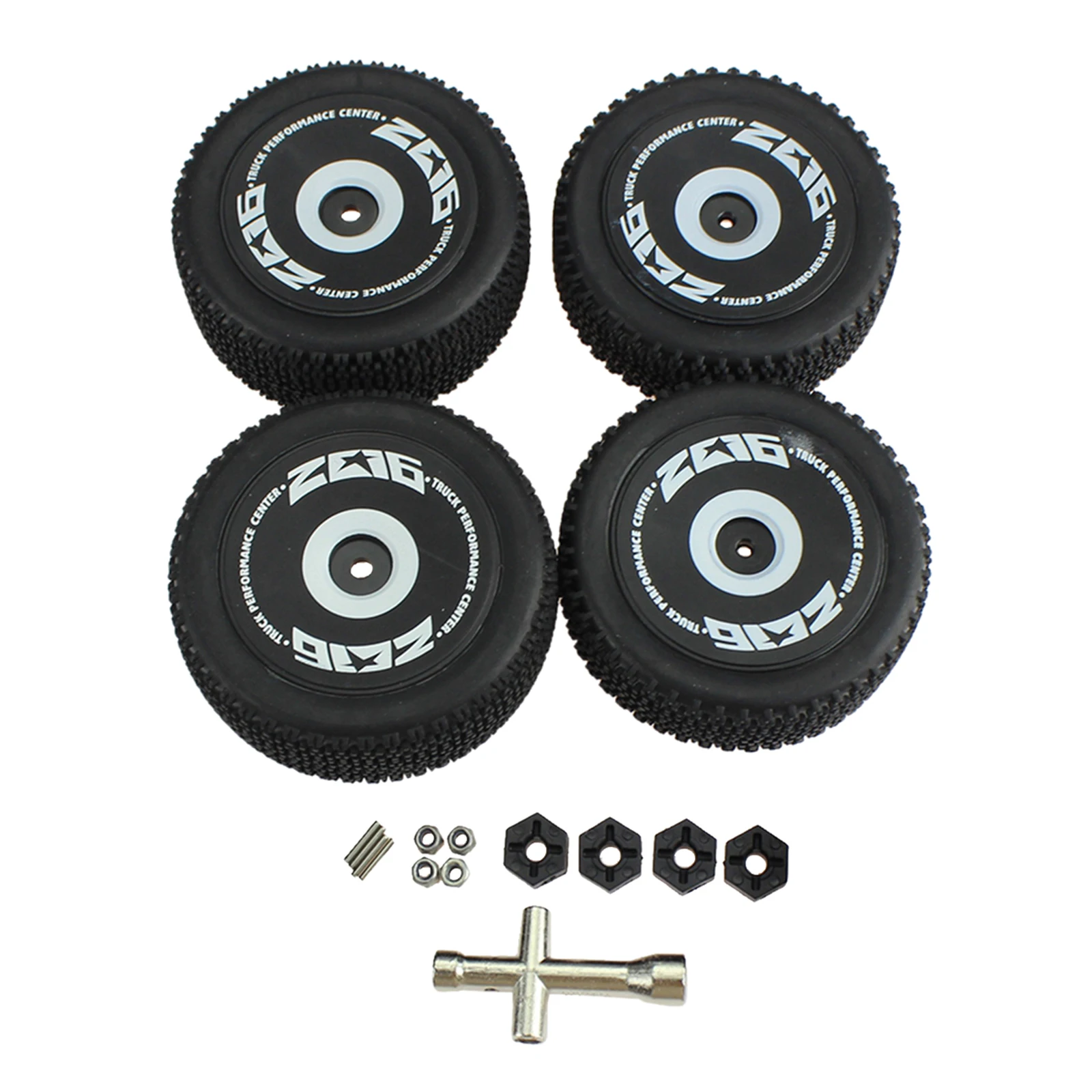 

4x RC Car Rubber Front Rear Tire Set for WLtoys 124018 1:12 RC Car Crawler