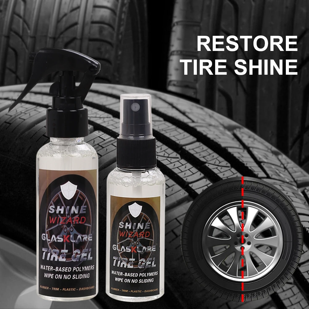 

GLASKLARE 50ml/100ml Car Tire Shine Spray Car Wheel Tire Cleaning Refurbishing Agent Car Paint Coating Polishing Spraying Sales