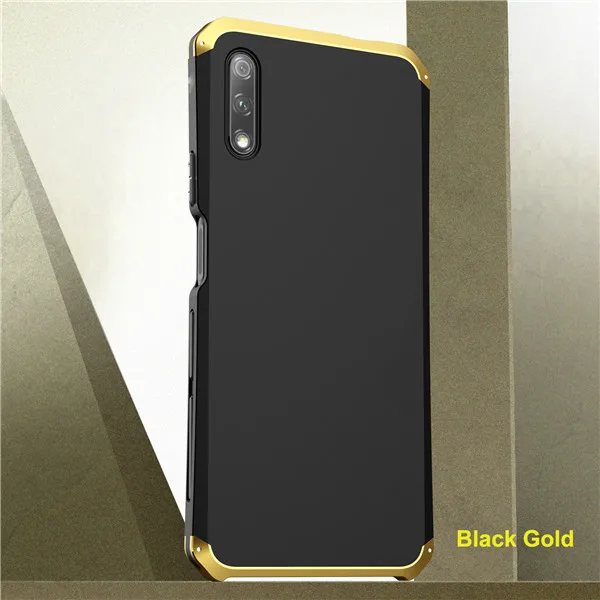 Black Gold Противоударный металлический бронированный чехол для huawei Honor 9X Pro, металлический алюминиевый жесткий чехол из поликарбоната, чехол для huawei Honor 9X, чехол Coques - Цвет: Black Gold
