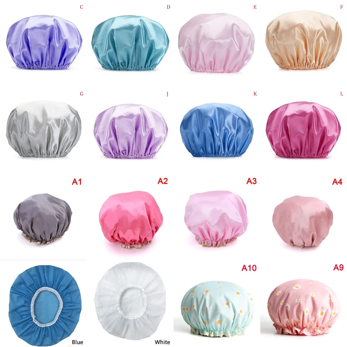 

Ladies Double-layer Shower Cap Waterproof Adult Women Shower Bath Bath Cap Shampoo Cap Cute Hood Kitchen Oil Fume-proof Cap Hot