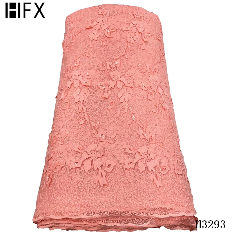 Розовая африканская кружевная ткань вышитые цветочные сетчатые кружева