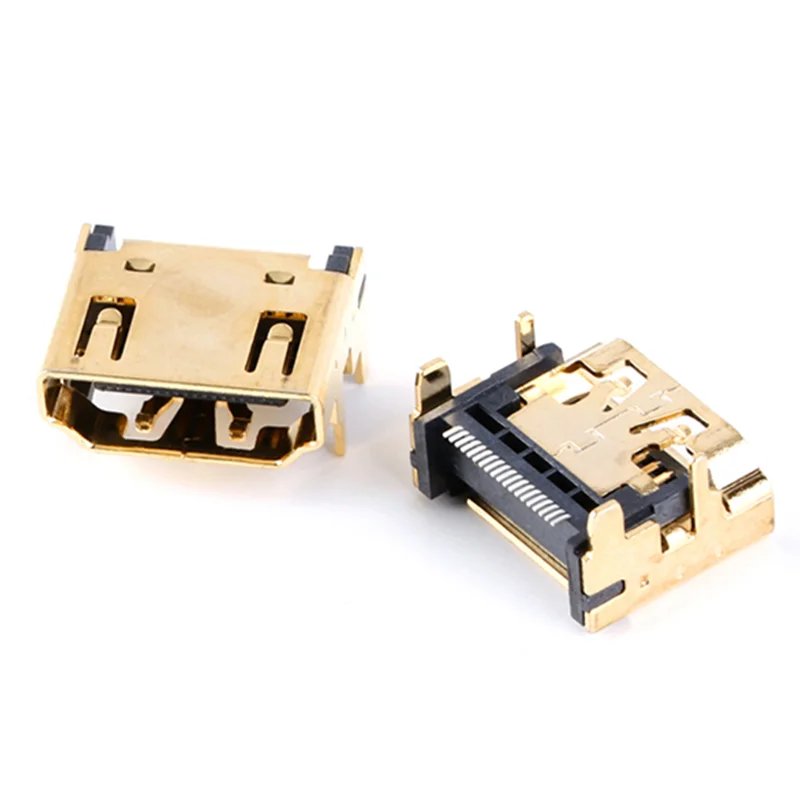 5/10 шт. разъем HDMI тип A 19PIN SMT Соединительный интерфейса HD/HDMI Женский позолоченный