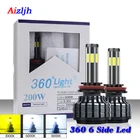 Aizljh 26000LM 6000K 9005HB3 9006HB4 H1 H7 H11 H8 H9 Turbo светодиодсветильник фары COB Чип Автомобильные противотуманные фары 200 Вт 12 В 2 шт.