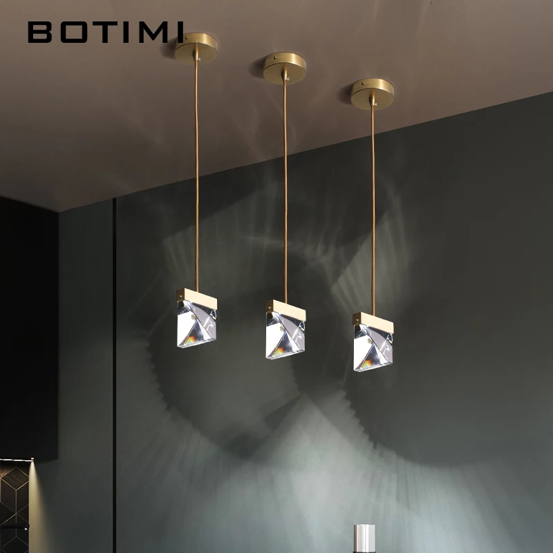 Подвесные светильники BOTIMI постмодерн полностью из меди с кристаллами роскошный