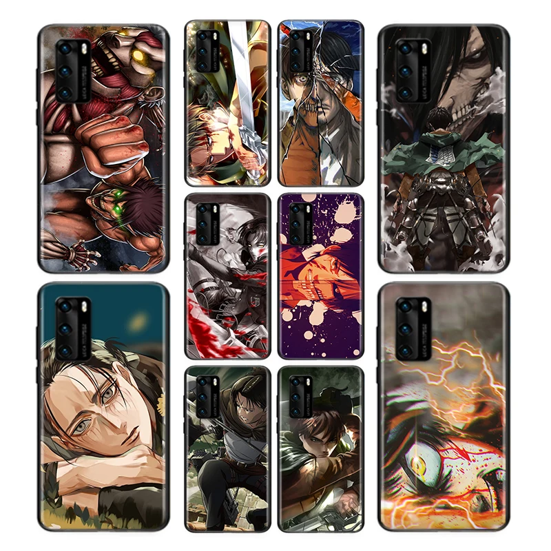 

Soft TPU Attack on Titan For Huawei P8 P9 P10 P20 P30 P40 P50 Pro Plus Lite 2019 2017 RU E Mini Black Phone Case