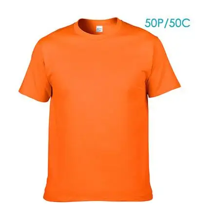 Fluorescent orange Ваш собственный дизайн логотипа/Пользовательские изображения бренда для мужчин и женщин Diy Футболка хлопок с коротким рукавом Повседневная футболка Топ одежда t - Цвет: Fluorescent orange