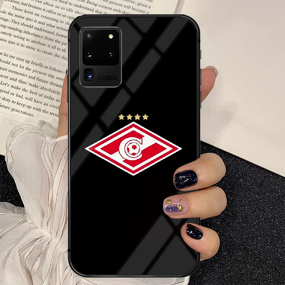 

Russian Spartak moscow football Phone Tempered Glass Case Cover For Samsung Galaxy S Note 5 6 9 10 10E 20 21 FE Plus Uitra