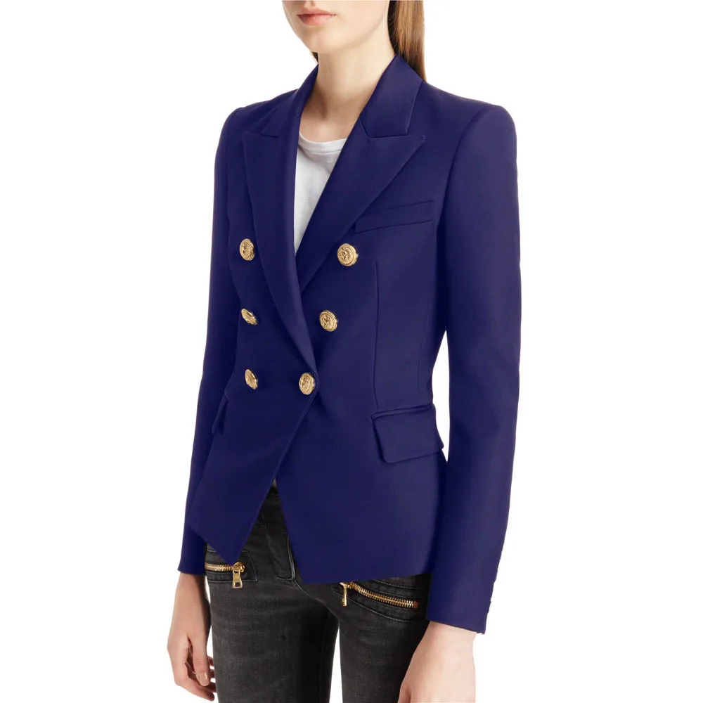

2021 New Spring and Autumn Temperament Small Suit Fashion Plaid Jacket Double-breasted Fashion Short Coat Office Top