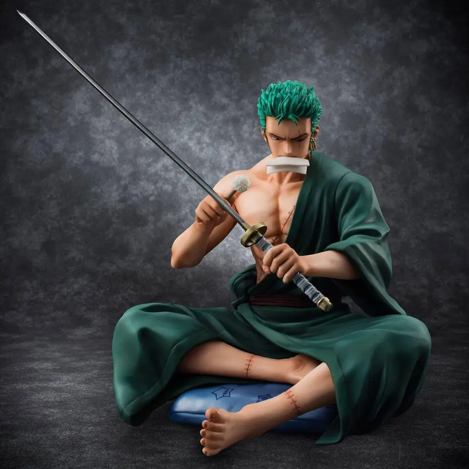 

13 cm Anime One Piece Model New world Roronoa Zoro Knife Sitting Position Action PVC Figurine Collectible Model Toys