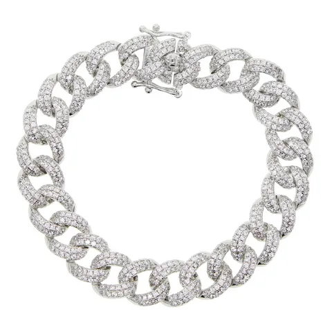 Hip hop bling gelado para fora miami cubana corrente pulseiras micro pave arco-íris vermelho verde azul cz colorido feminino masculino moda jóias