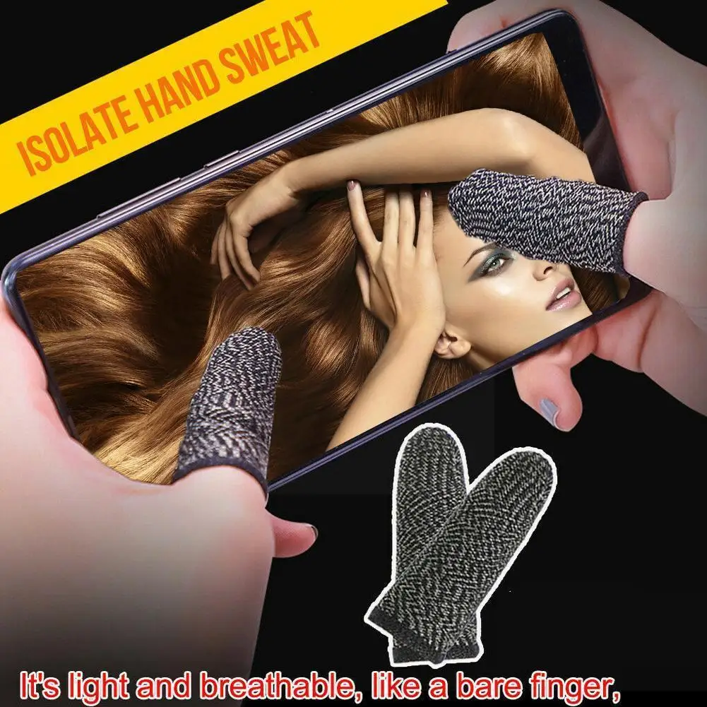 

2pcs Finger Sleeves Prevent Slow Response Slipperiness Phone Thumbs Professional Mobile Gloves Screen Pubg Gaming T9i7