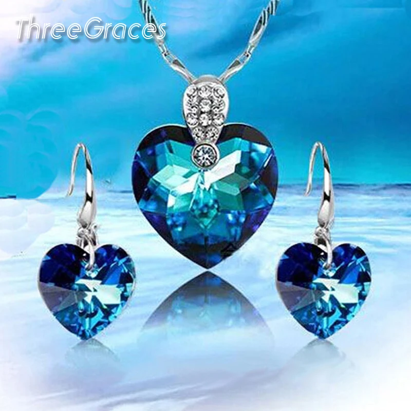 Комплект сережек для женщин ThreeGraces романтичное модное ожерелье из стерлингового