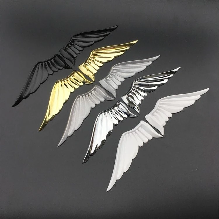Металлическая 3d наклейка в виде крыла ангела 1 пара эмблема для универсальных