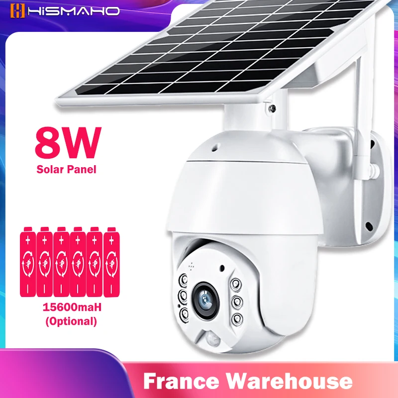 

IP-камера HISMAHO, 4G, SIM-карта, 1080P, Wi-Fi, 8 Вт, солнечная панель, батарея, камера безопасности, уличная PTZ камера видеонаблюдения, умный монитор безопа...