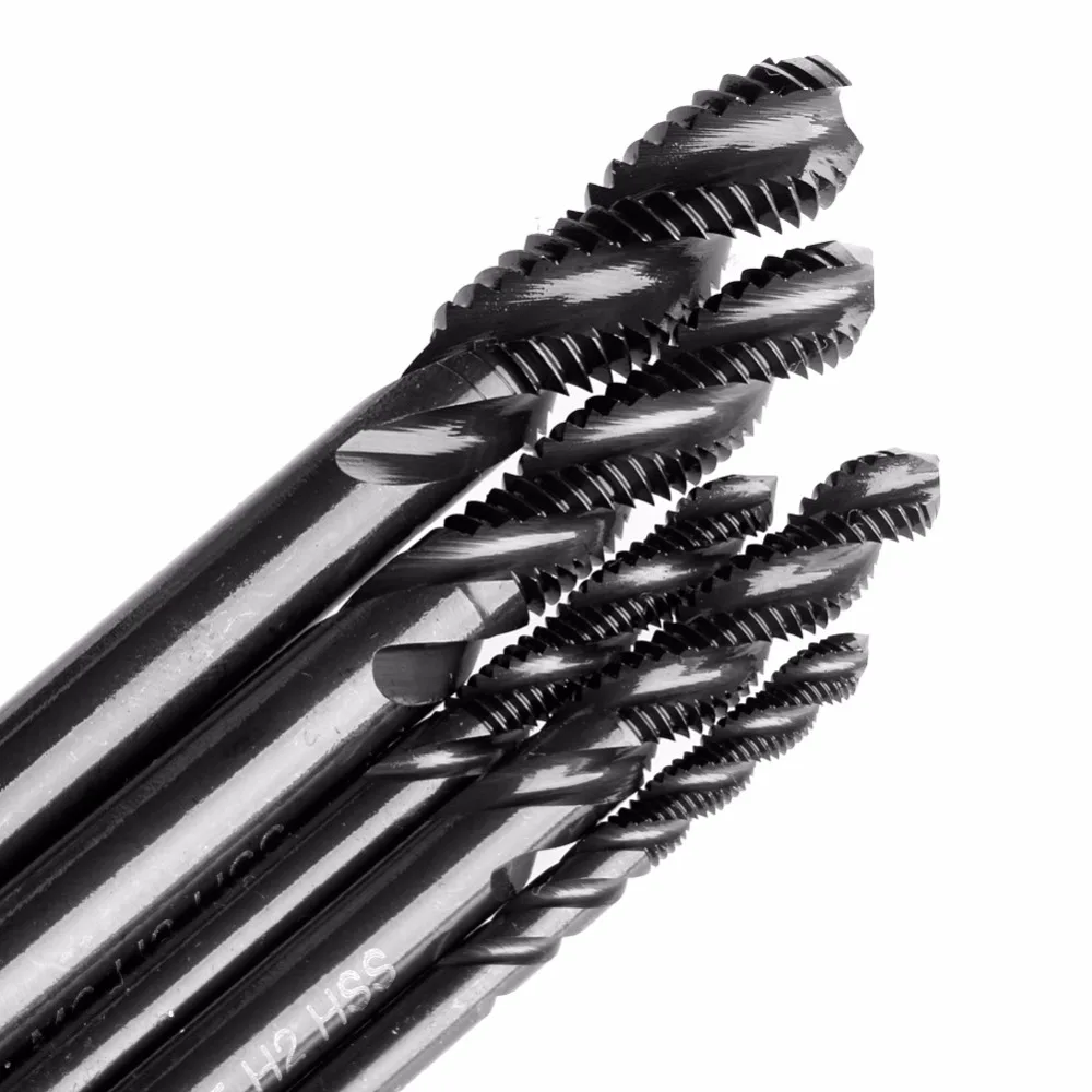 

5Pcs/Set HSS Nitriding Coated Spiral Flute Machine Screw Tap Taps Drill M3 - M8 New 2017