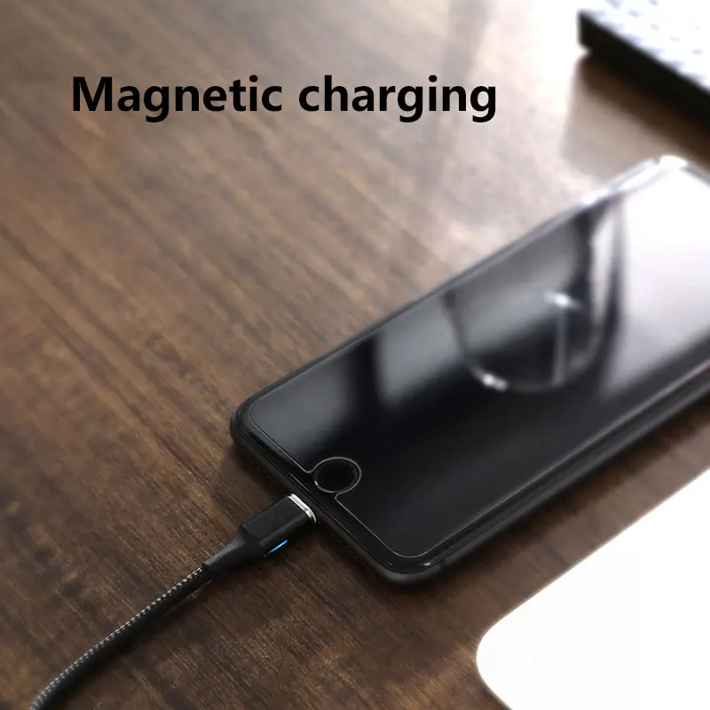Usb-кабель Магнитный светодиодный свет 2M 3A кабели для зарядного устройства USB для IPhone Xs Max IPhone6s7s8x Plus Ipad Mini 1 2 3 4 зарядное оборудование