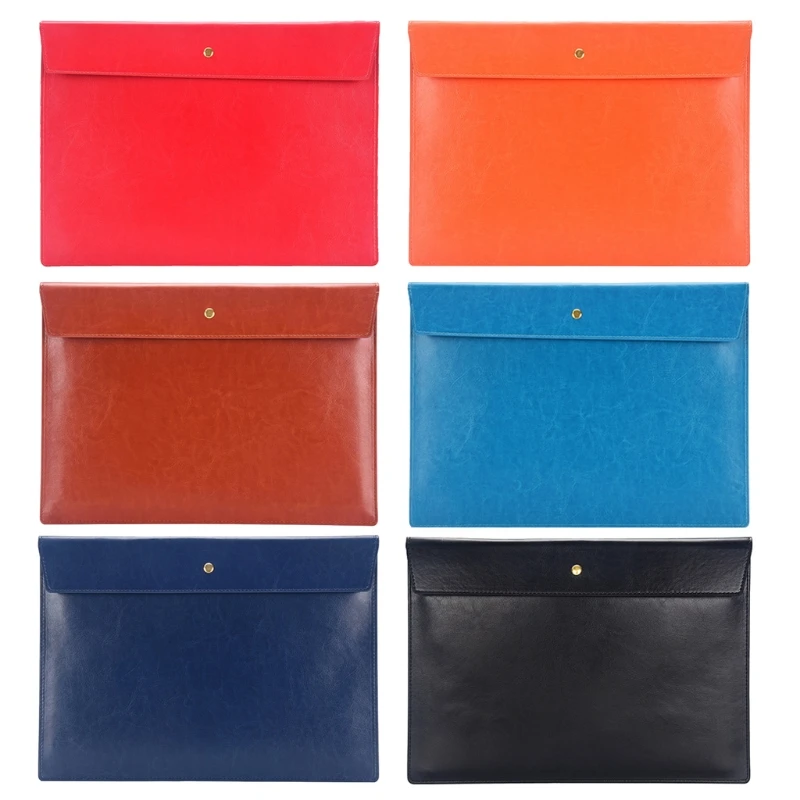 

Waterproof Business Briefcase Leather Hand Holding File Package Lightweight File Organizer for Office School